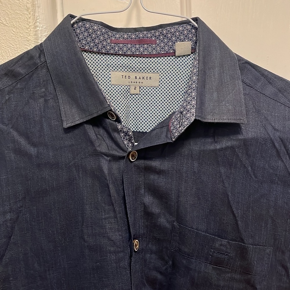 Ted Baker Navy Linen Button Down - image 2
